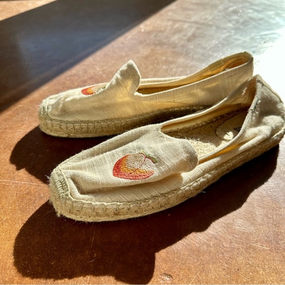 Soludos Peach Espadrilles, Canvas Smoking Shoe NWB sz 9 & 10. RUN SMALL.​ - Picture 4 of 4
